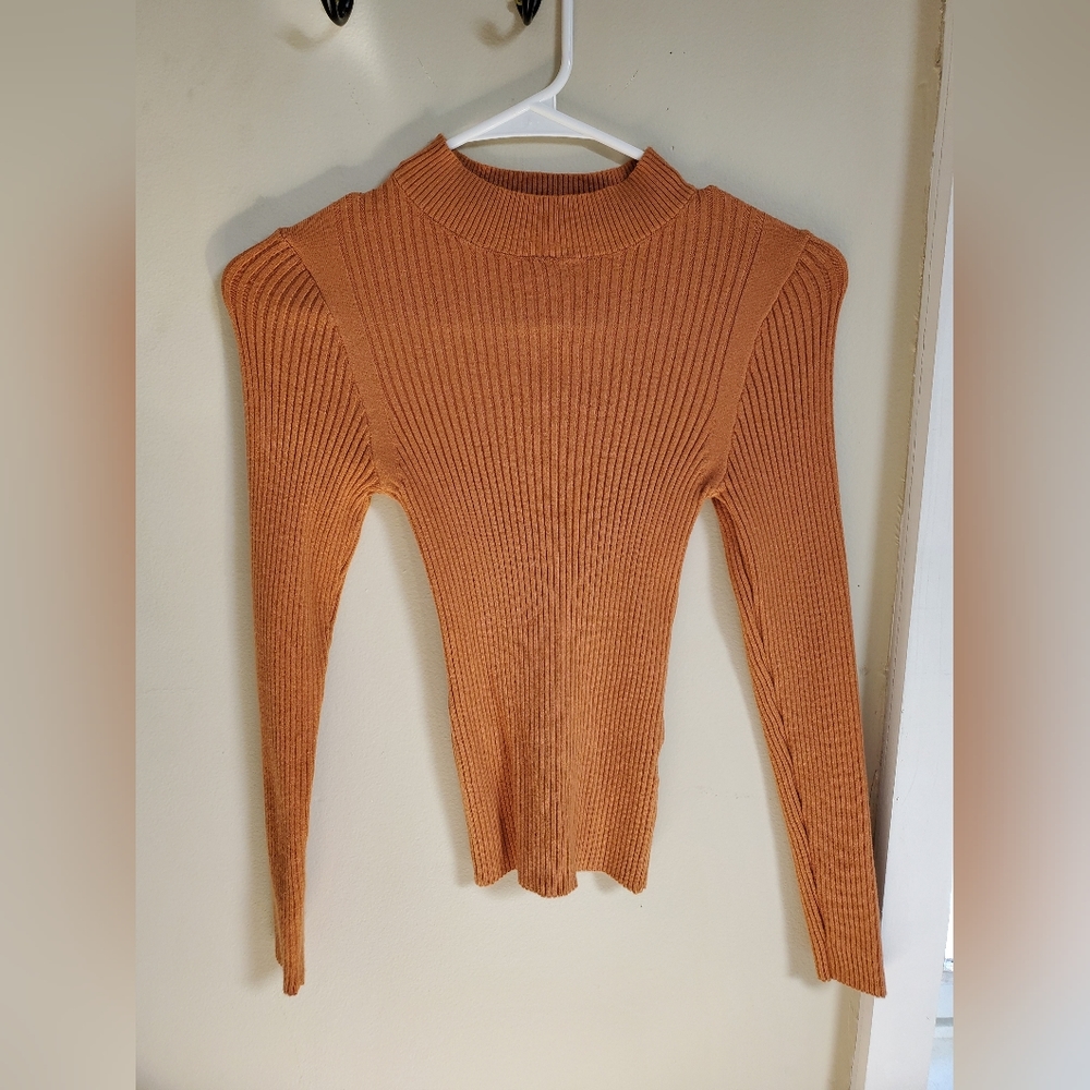 Burnt orange mock turtle neck